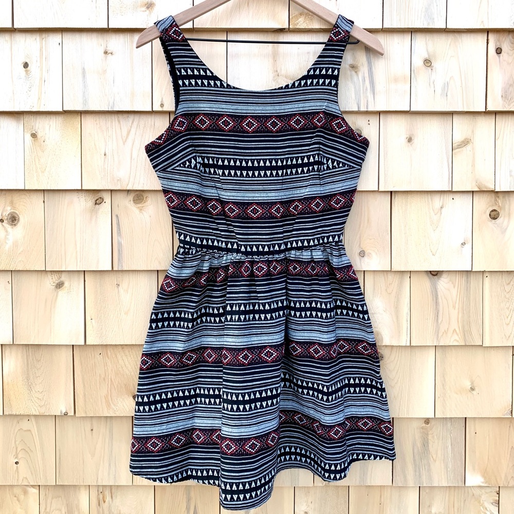 Women’s Heart Soul Native Textile Tank Dress-M